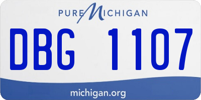 MI license plate DBG1107