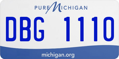MI license plate DBG1110