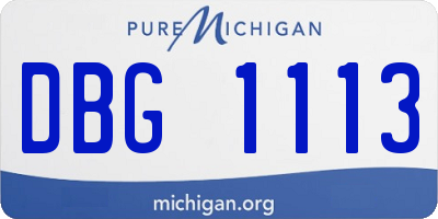 MI license plate DBG1113
