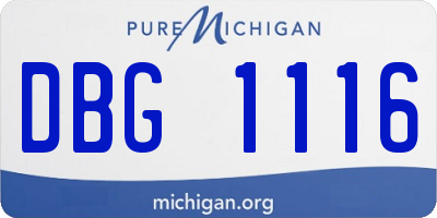 MI license plate DBG1116