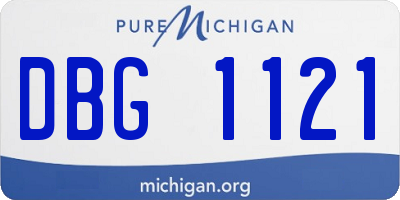 MI license plate DBG1121
