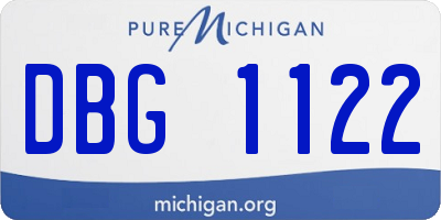 MI license plate DBG1122