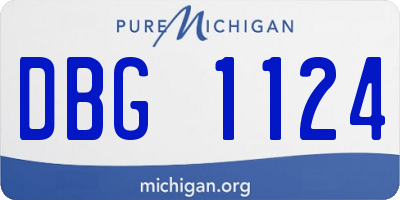 MI license plate DBG1124