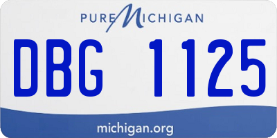 MI license plate DBG1125