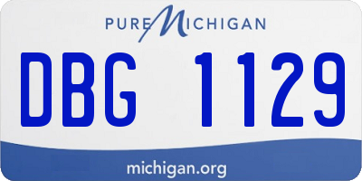 MI license plate DBG1129