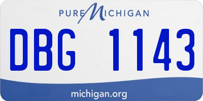MI license plate DBG1143