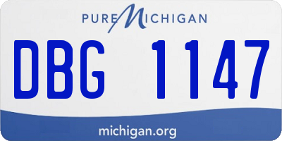 MI license plate DBG1147