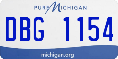 MI license plate DBG1154