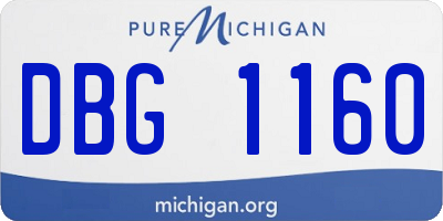 MI license plate DBG1160
