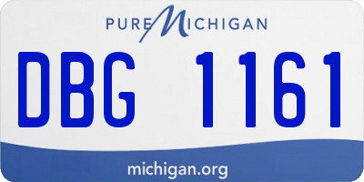 MI license plate DBG1161