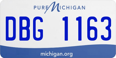 MI license plate DBG1163