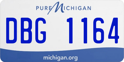MI license plate DBG1164