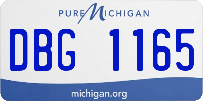 MI license plate DBG1165