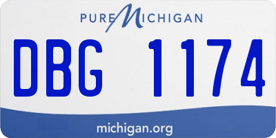 MI license plate DBG1174