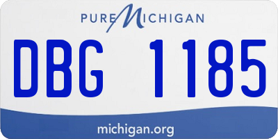 MI license plate DBG1185