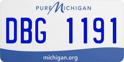 MI license plate DBG1191