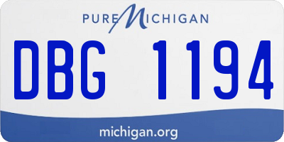 MI license plate DBG1194