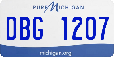 MI license plate DBG1207