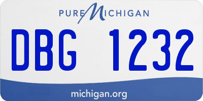 MI license plate DBG1232