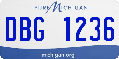 MI license plate DBG1236