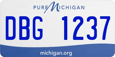 MI license plate DBG1237