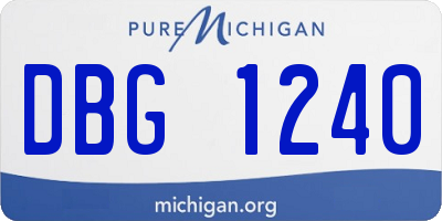 MI license plate DBG1240