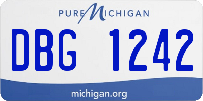 MI license plate DBG1242