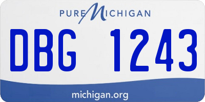 MI license plate DBG1243