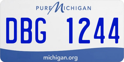 MI license plate DBG1244