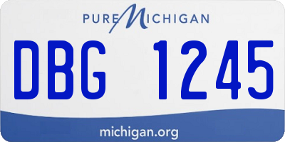 MI license plate DBG1245