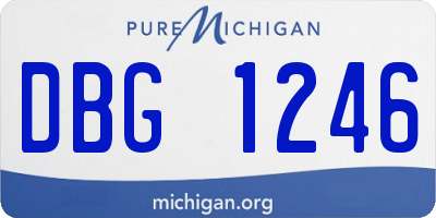 MI license plate DBG1246