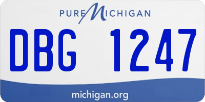 MI license plate DBG1247