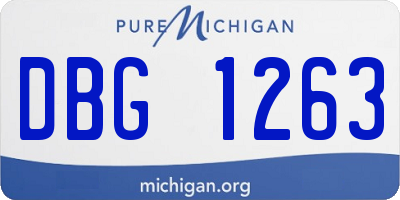 MI license plate DBG1263