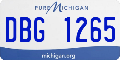 MI license plate DBG1265