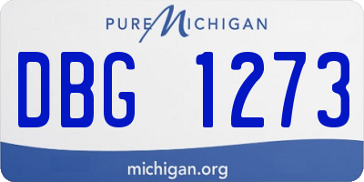 MI license plate DBG1273