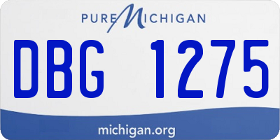 MI license plate DBG1275