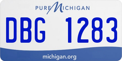 MI license plate DBG1283