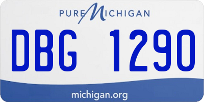 MI license plate DBG1290