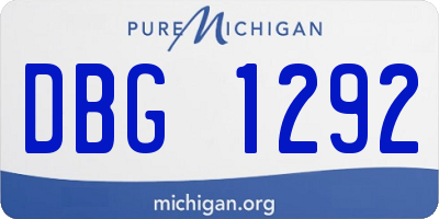 MI license plate DBG1292