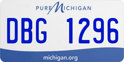 MI license plate DBG1296