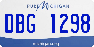 MI license plate DBG1298
