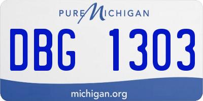MI license plate DBG1303