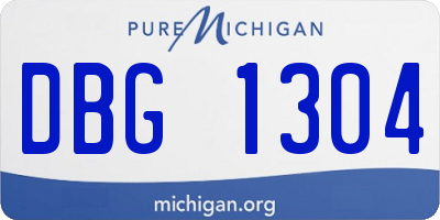 MI license plate DBG1304