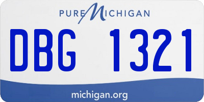 MI license plate DBG1321