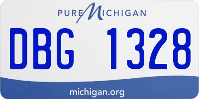 MI license plate DBG1328