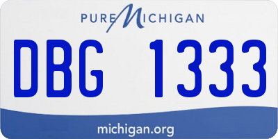 MI license plate DBG1333