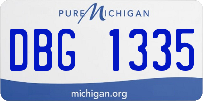 MI license plate DBG1335