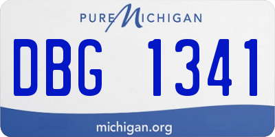 MI license plate DBG1341