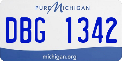MI license plate DBG1342