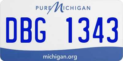 MI license plate DBG1343